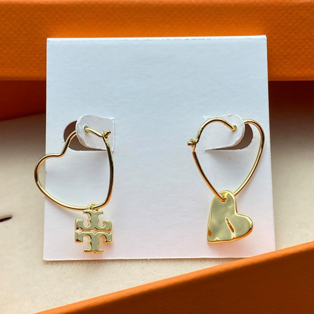 Tory Burch Gold Plated Double Heart